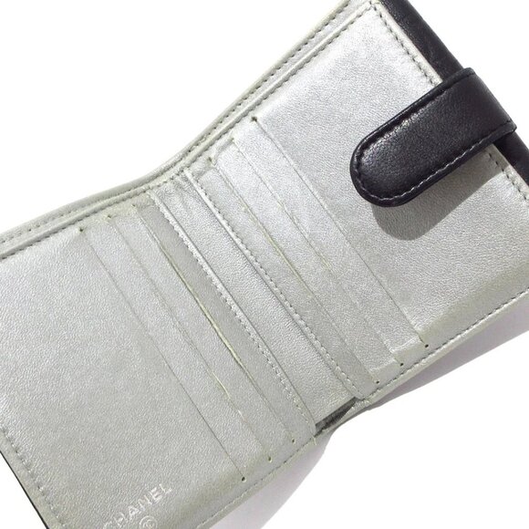 CHANEL Camellia Black Lambskin Double-hook Wallet 246-082325 - Picture 8 of 10